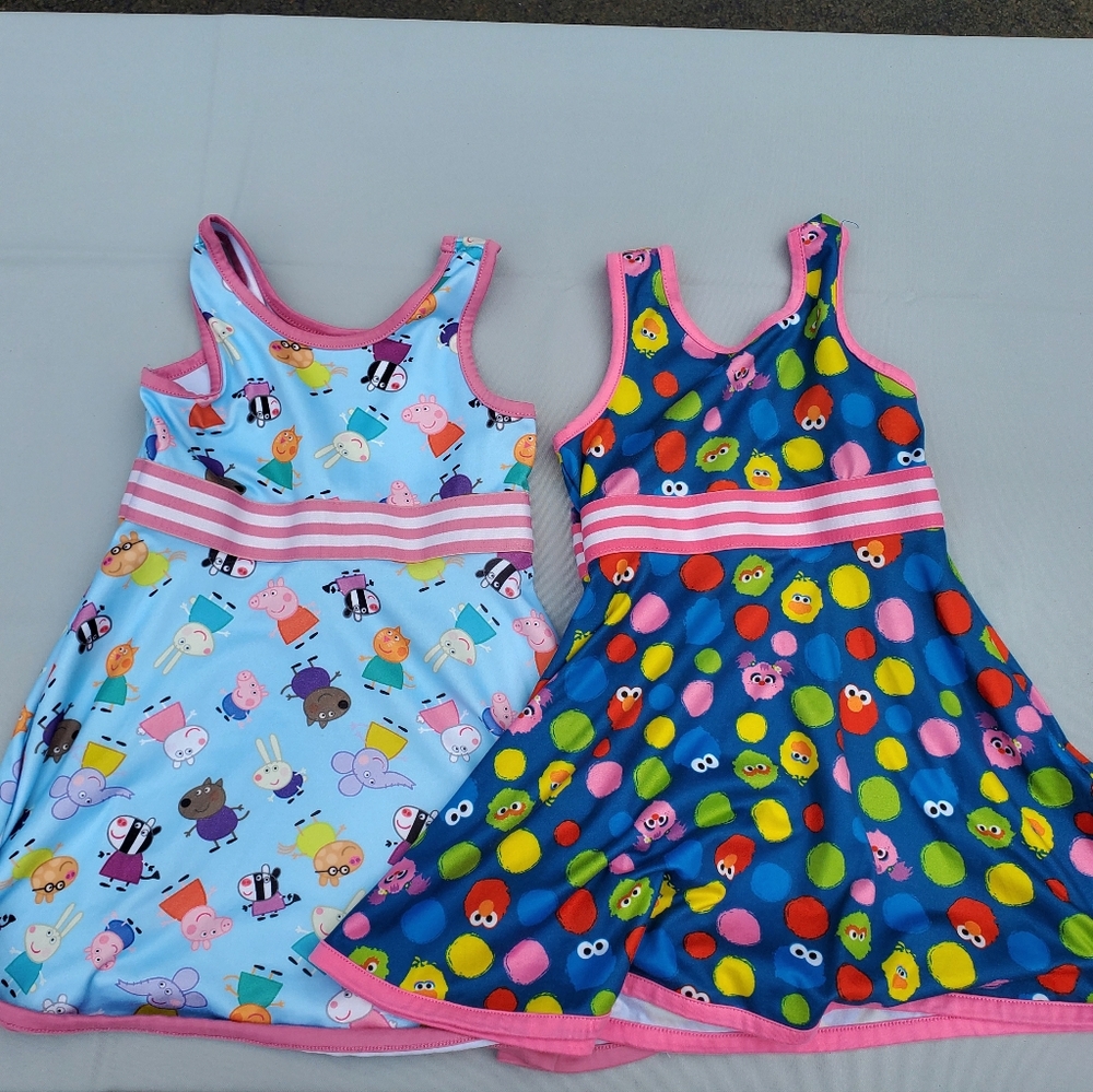 2 Little Girls Dresses - Sesame & Peppa Pig